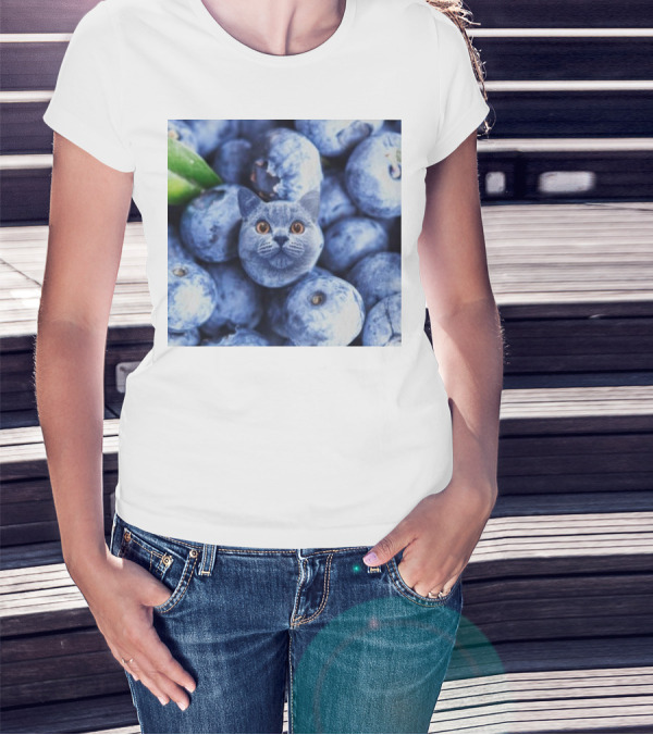 Cat Blueberries Meme T-Shirt