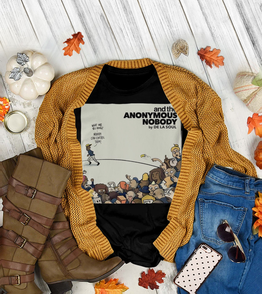 Nobody Can Control De La Soul and the Anonymous Nobody Cartoon Crowd T-Shirt