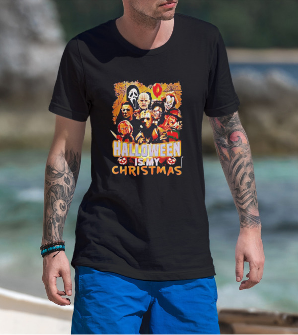 Halloween Is My Christmas Horror Movies Icons T-Shirt