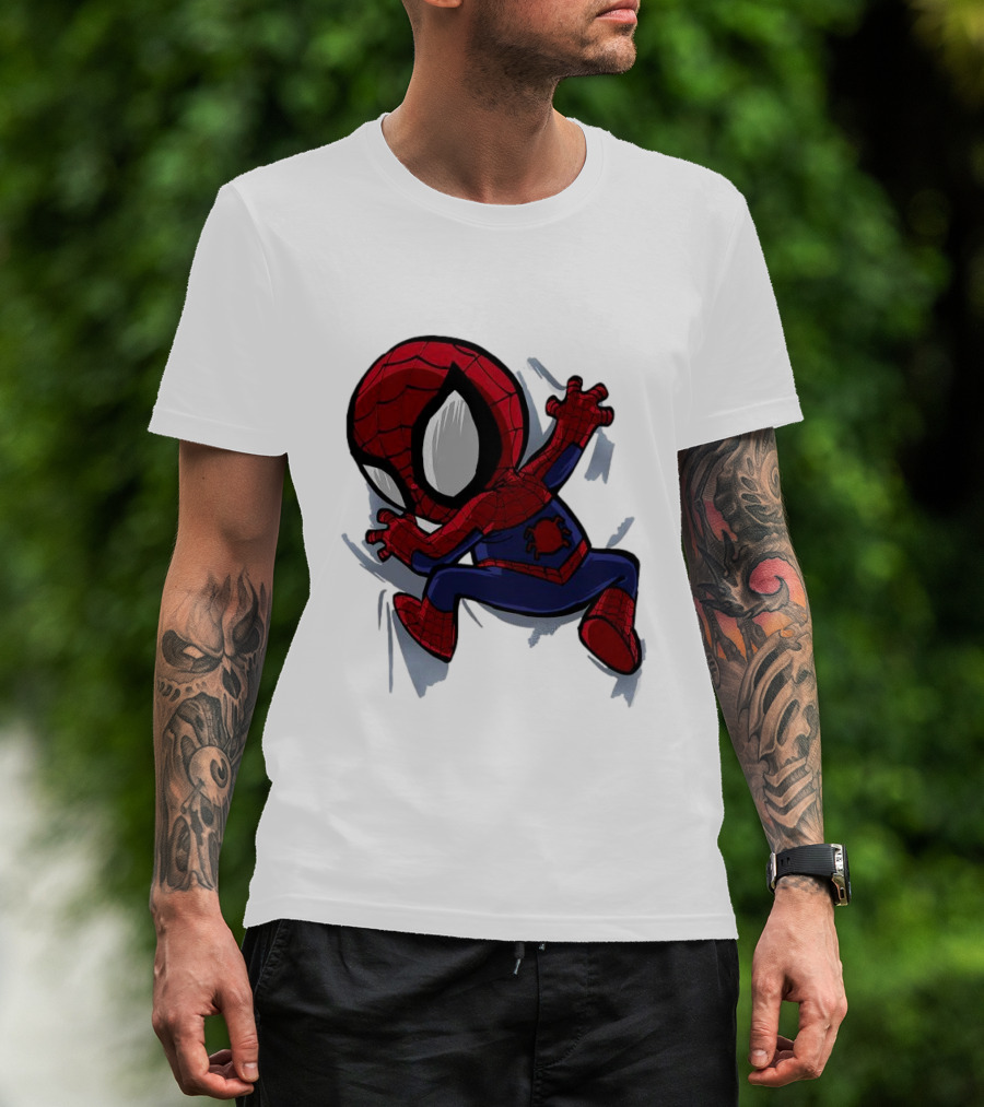 Portable Spider-Man Chibi Clinging Action T-Shirt
