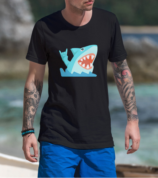 Shark Devil Horns Rock Gesture T-Shirt