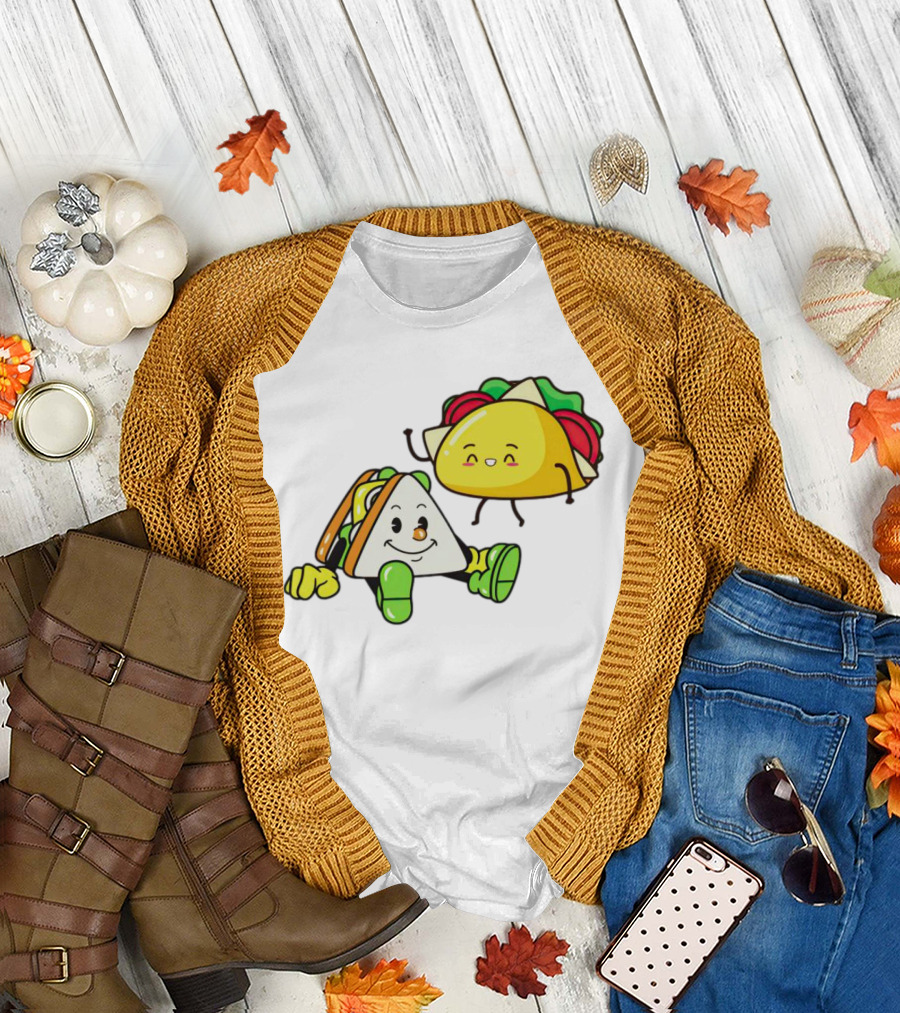 Tacos Friendship Day Happy Taco and Sandwich Duo T-Shirt