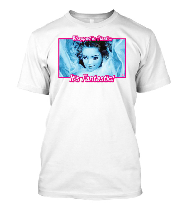 Wrapped In Plastic It's Fantastic Blue Doll Face T-Shirt
