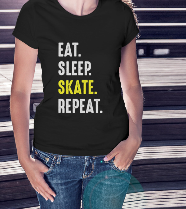 Eat Sleep Skate Repeat Classic Lifestyle Phrase T-Shirt
