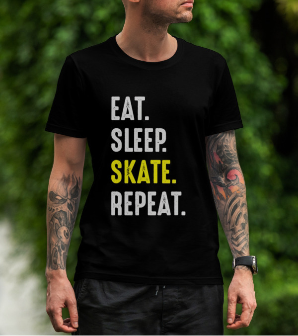 Eat Sleep Skate Repeat Classic Lifestyle Phrase T-Shirt