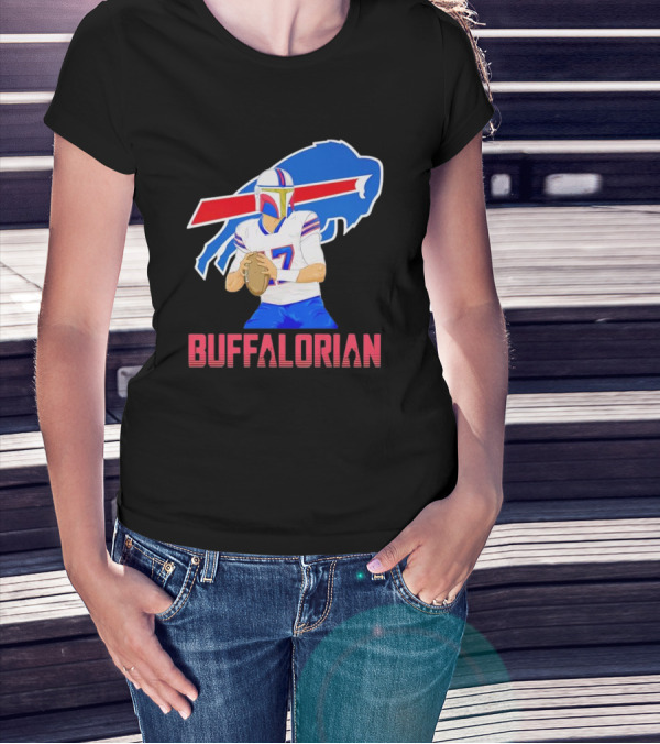 Buffalorian Josh Allen Buffalo Bills Mandalorian Helmet T-Shirt