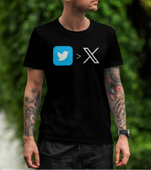 Twitter Bird Greater Than X Transition T-Shirt