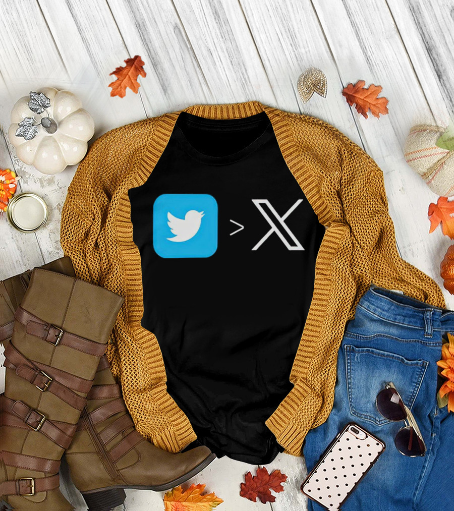 Twitter Bird Greater Than X Transition T-Shirt