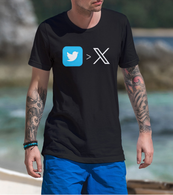 Twitter Bird Greater Than X Transition T-Shirt