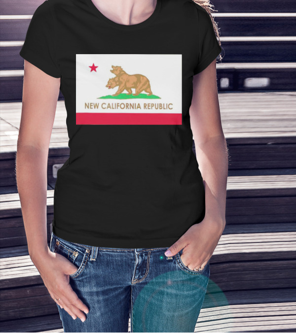 New California Republic Double Bear Flag T-Shirt