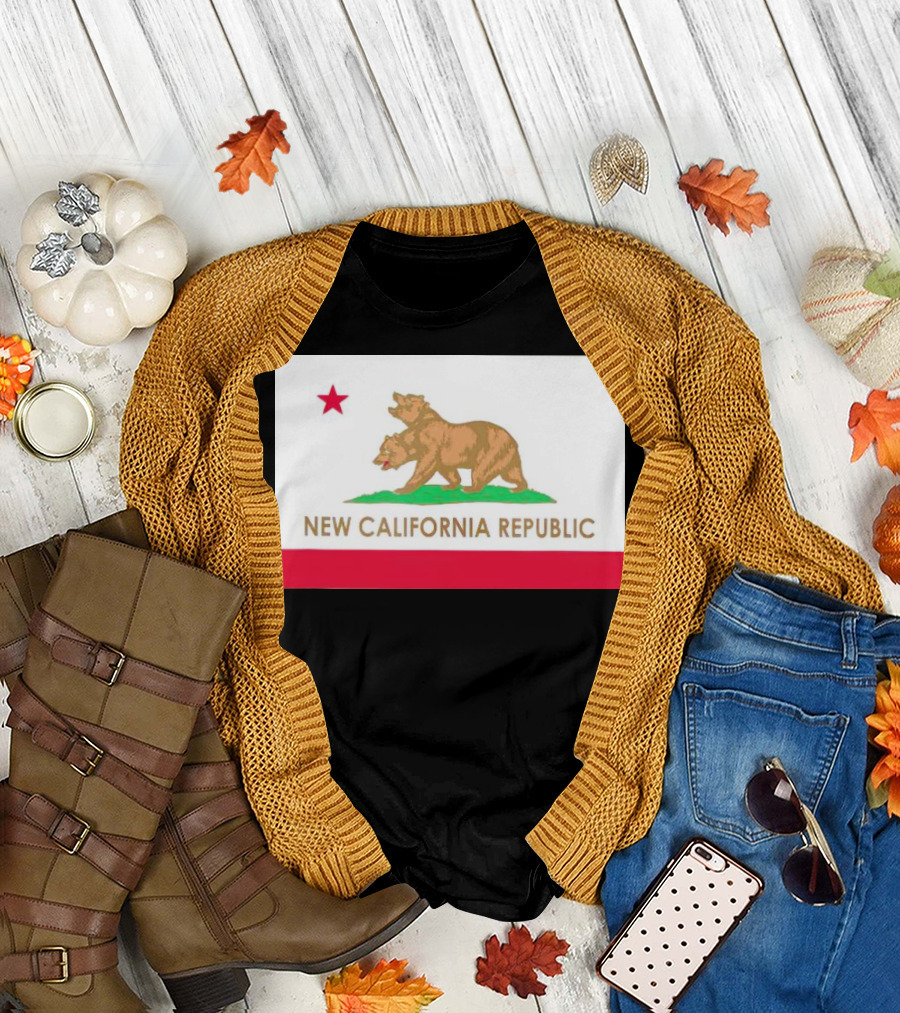 New California Republic Double Bear Flag T-Shirt
