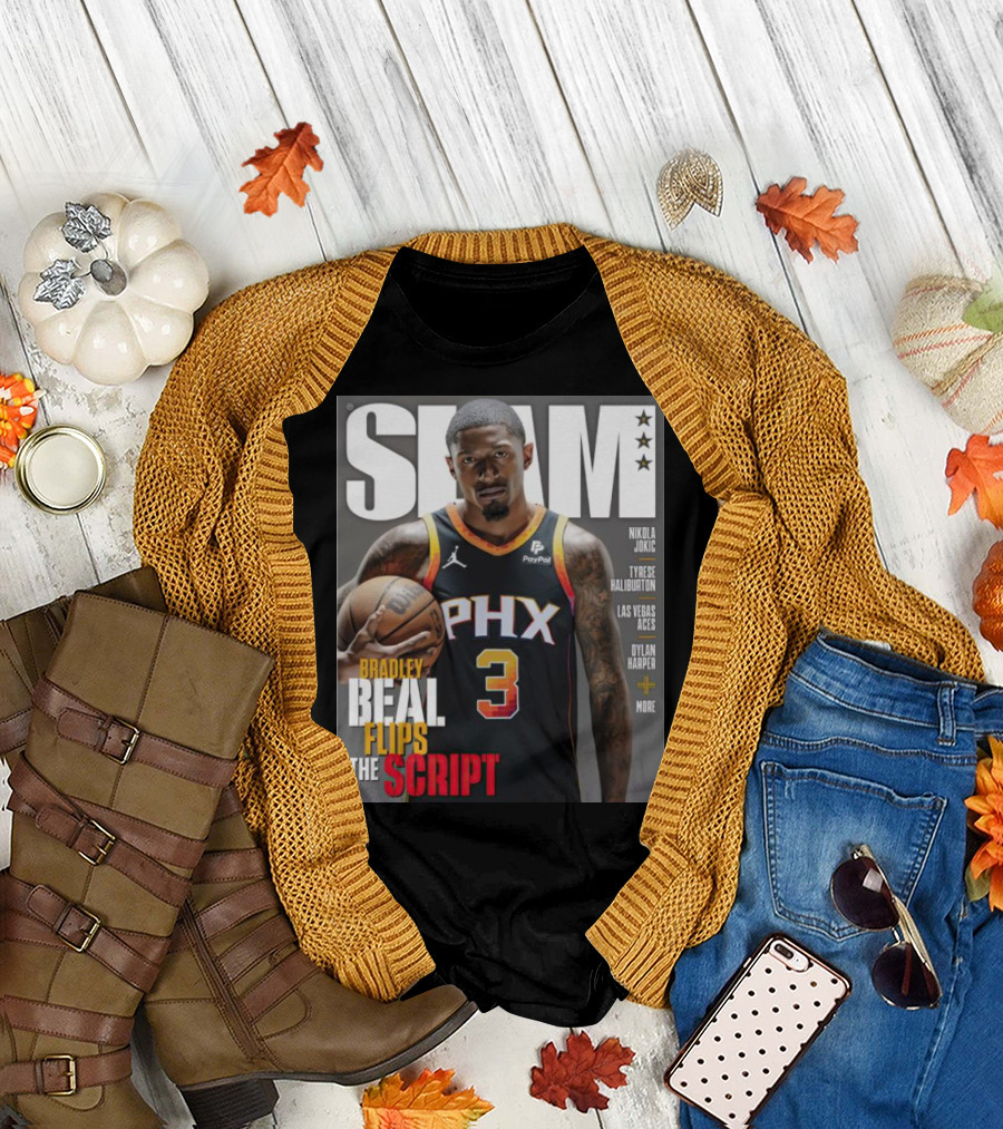 Bradley Beal Flips the Script PHX Slam Magazine Nikola Jokic Tyrese Haliburton Las Vegas Aces Dylan Harper T-Shirt