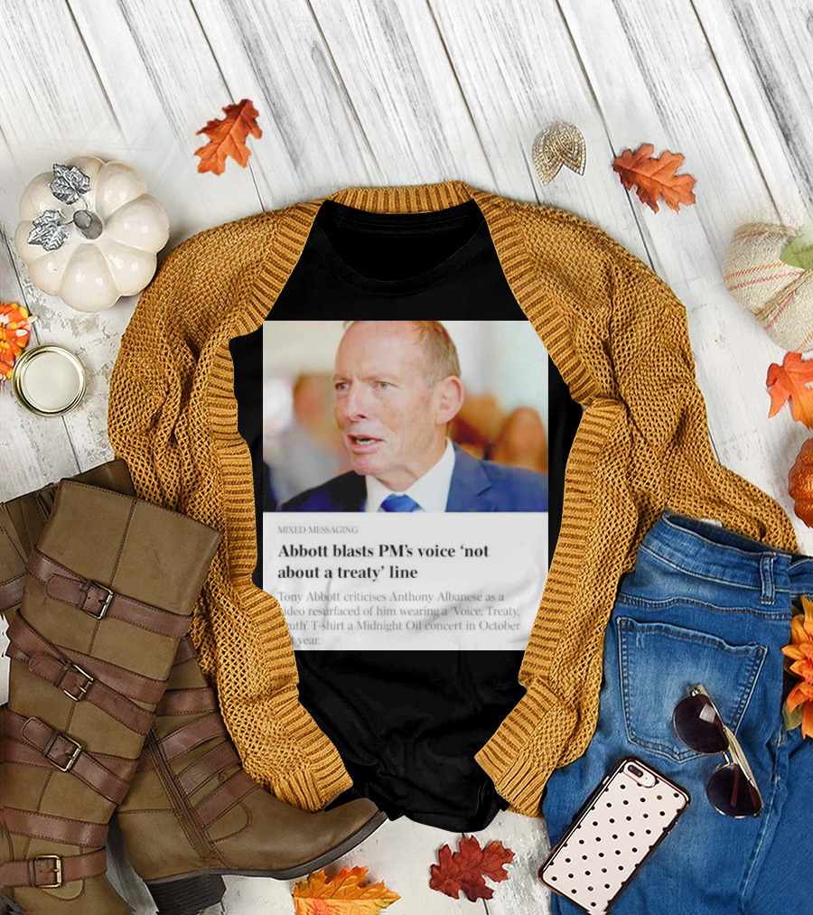 Abbott Blasts PM's Voice 'Not About a Treaty' Line as Video Resurfaces of Albanese in 'Voice, Treaty, Truth' T-Shirt at Midnight Oil Concert T-Shirt