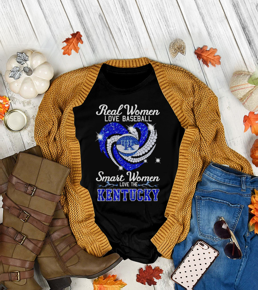 Real Women Love Baseball Smart Women Love the Kentucky Wildcats T-Shirt
