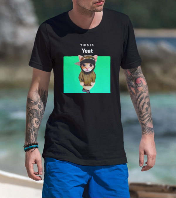 This Is Yeat Cute Cat In Hoodie And Cap T-Shirt
