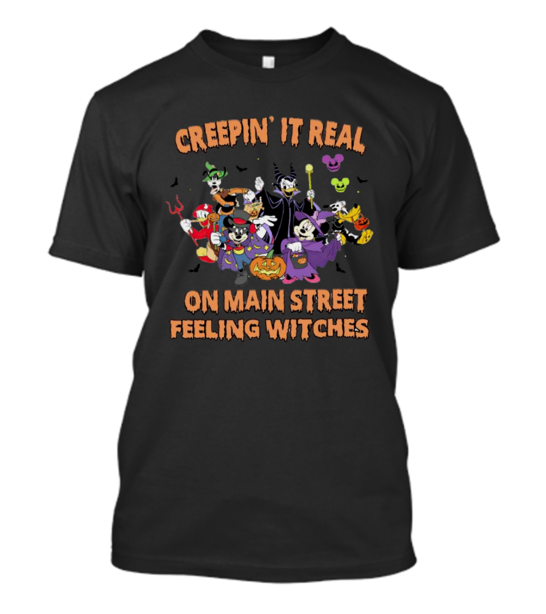 Creepin’ It Real With Disney Character On Main Street Feeling Witches T-Shirt