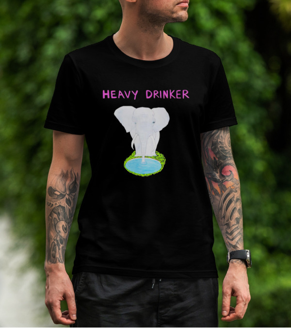 Elephant Heavy Drinker Water Humor T-Shirt