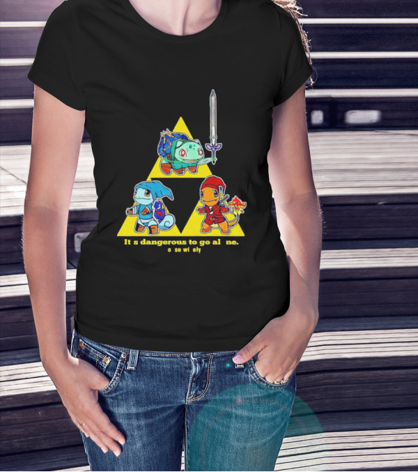 Pokemon Triforce Crossover It's Dangerous To Go Alone Choose Wisely T-Shirt