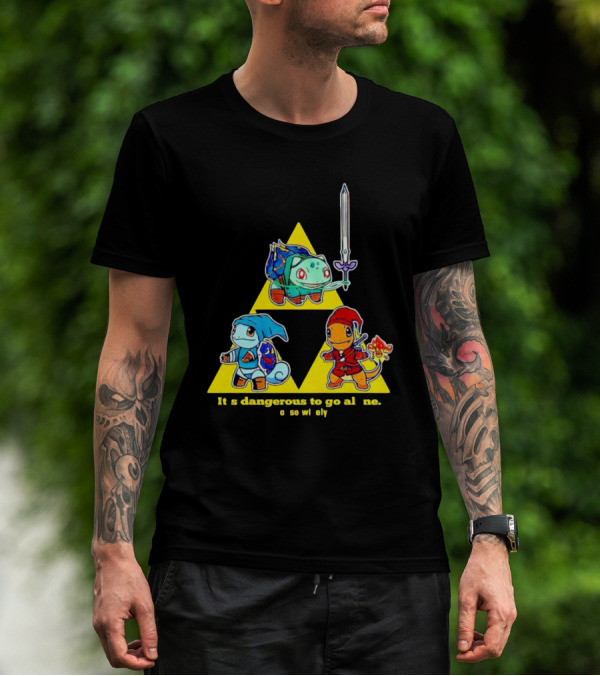 Pokemon Triforce Crossover It's Dangerous To Go Alone Choose Wisely T-Shirt