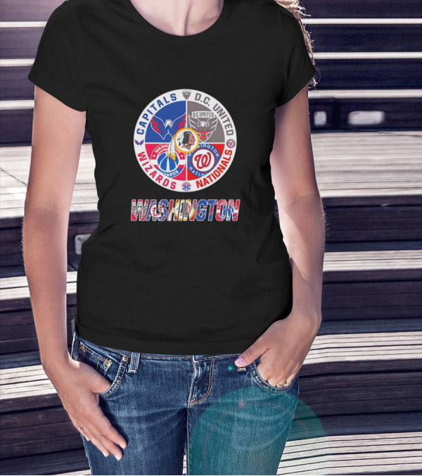 Washington Capitals Wizards DC United Nationals Sports Team T-Shirt
