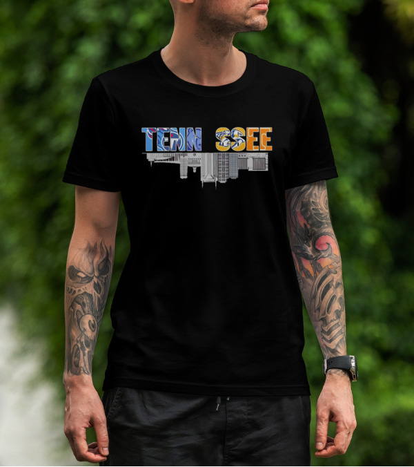 Tennessee Upside City With Team Colors And Skyline T-Shirt
