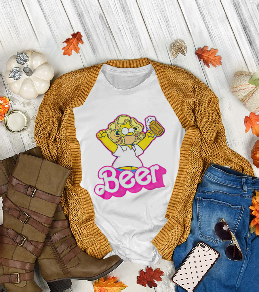 Barbie Homer Simpson Beer Mug T-Shirt