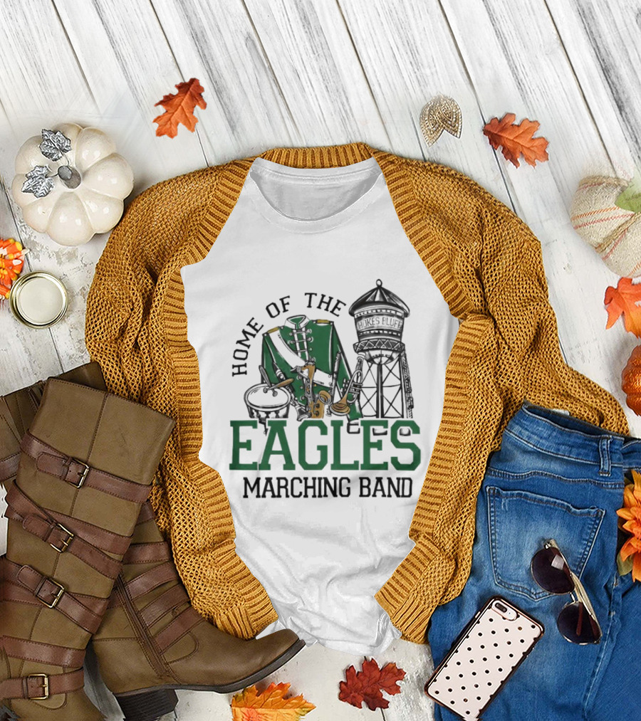 Home of the Eagles Marching Band with Drum and Water Tower T-Shirt