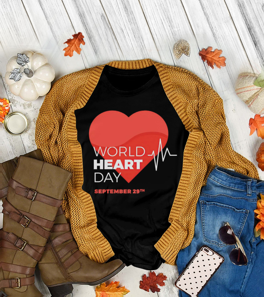 World Heart Day September 29th Heartbeat T-Shirt