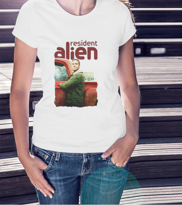 Resident Alien Christmas Truck Scene T-Shirt