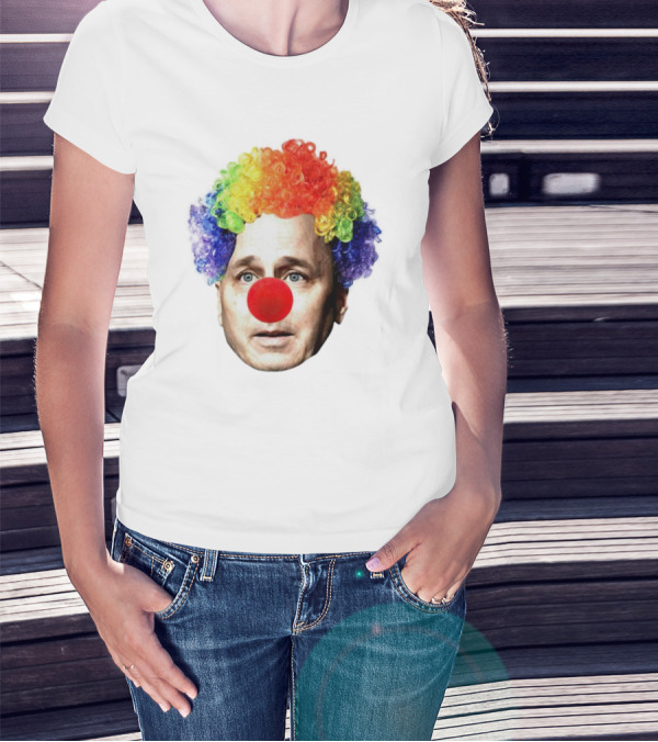 Rainbow Wig Red Nose Burdenburner Brian Clownman T-Shirt