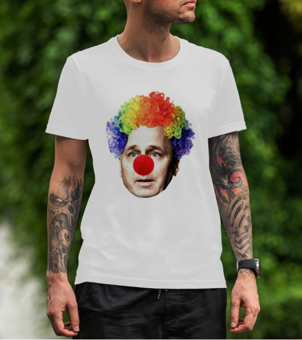 Rainbow Wig Red Nose Burdenburner Brian Clownman T-Shirt
