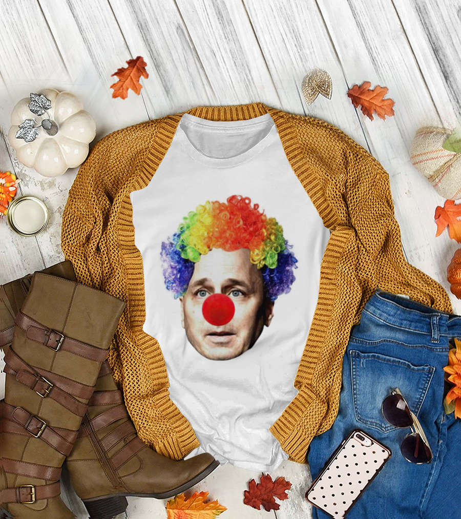 Rainbow Wig Red Nose Burdenburner Brian Clownman T-Shirt