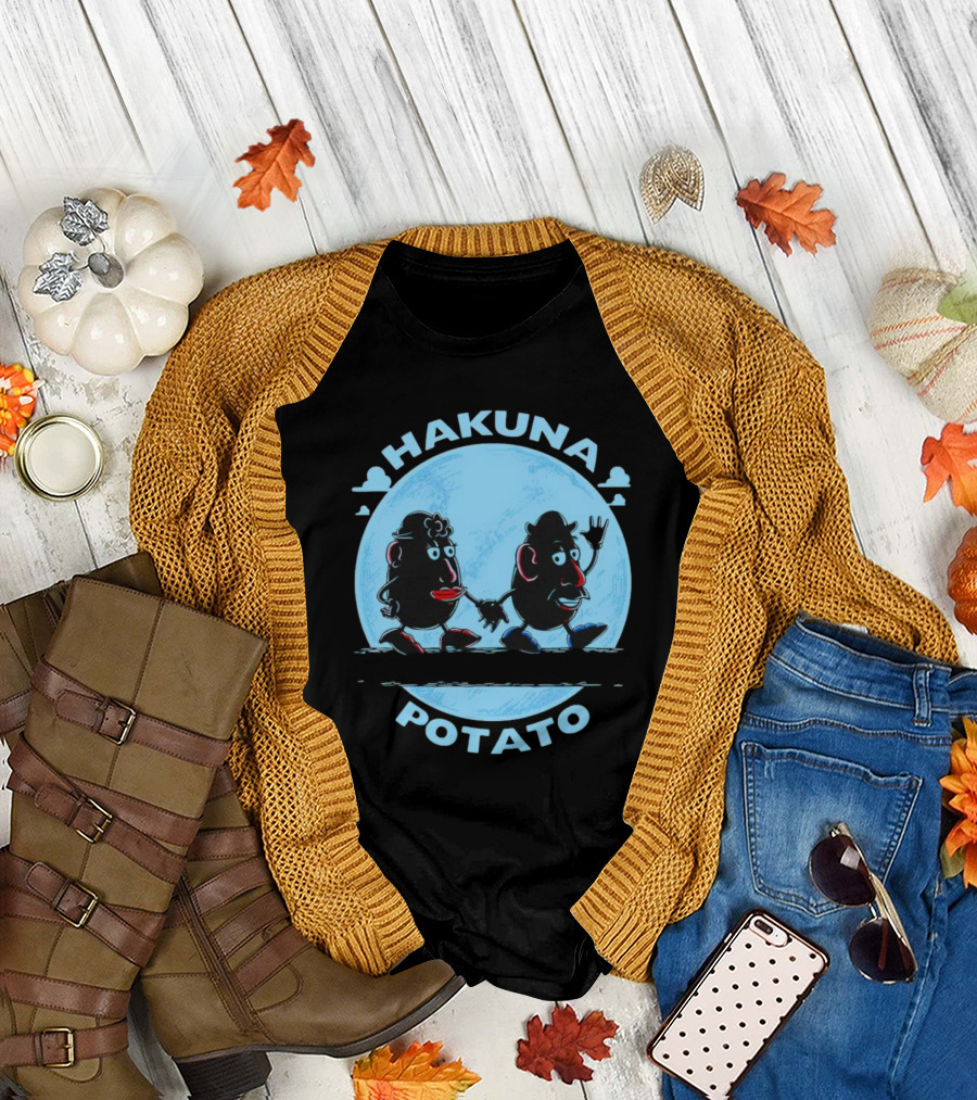 Hakuna Potato Walking Pastel Moon T-Shirt
