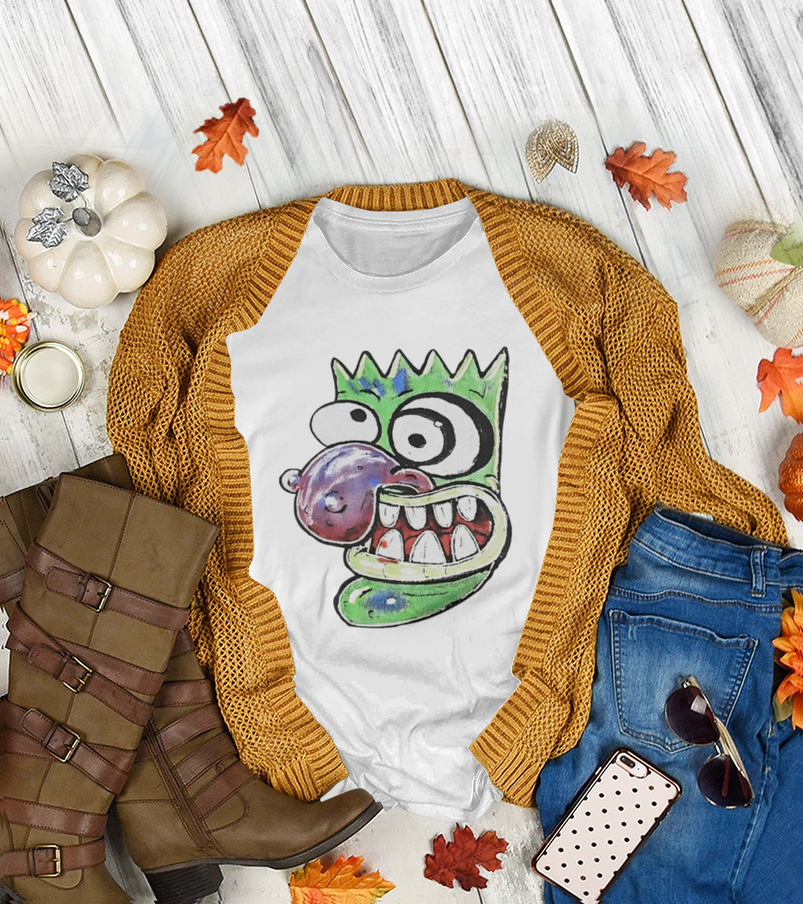 Hypno Eggplant Cartoon Fusion Character with Whimsical Eyes and Grinning Teeth T-Shirt