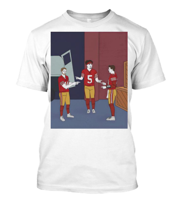 Trey Lance Jimmy Garoppolo Tom Brady Spiderman Meme 49ers Quarterbacks T-Shirt