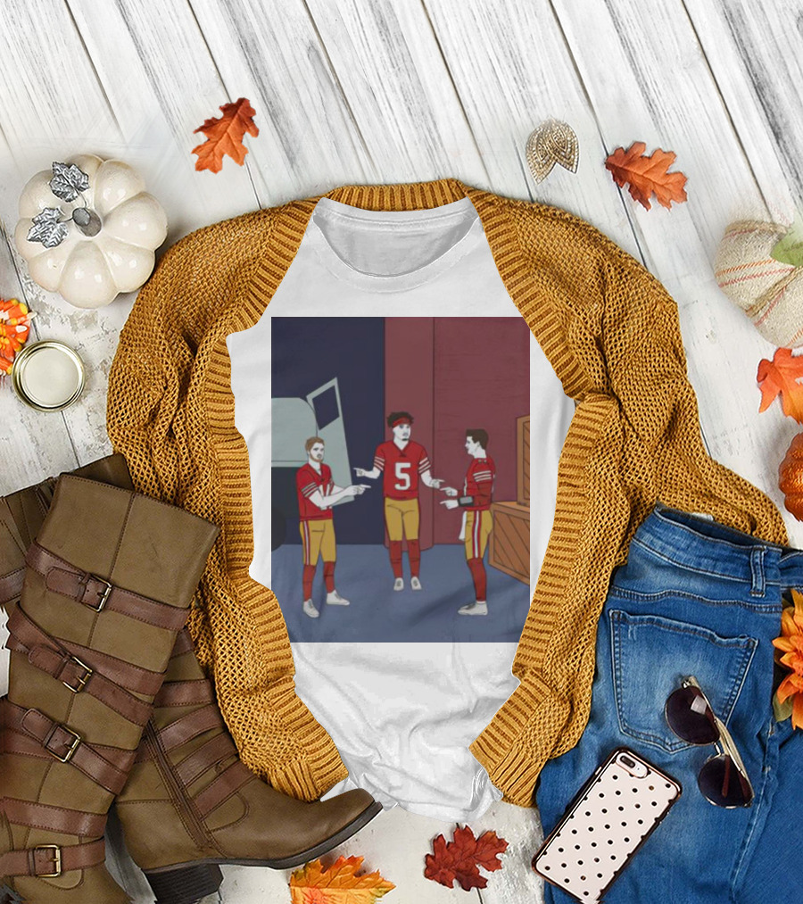 Trey Lance Jimmy Garoppolo Tom Brady Spiderman Meme 49ers Quarterbacks T-Shirt