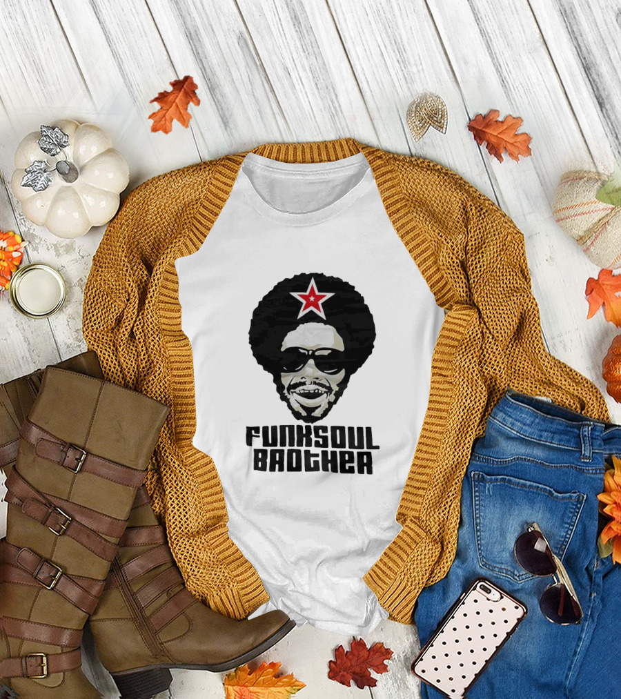 Funk Soul Brother Afro Star Retro Vintage T-Shirt