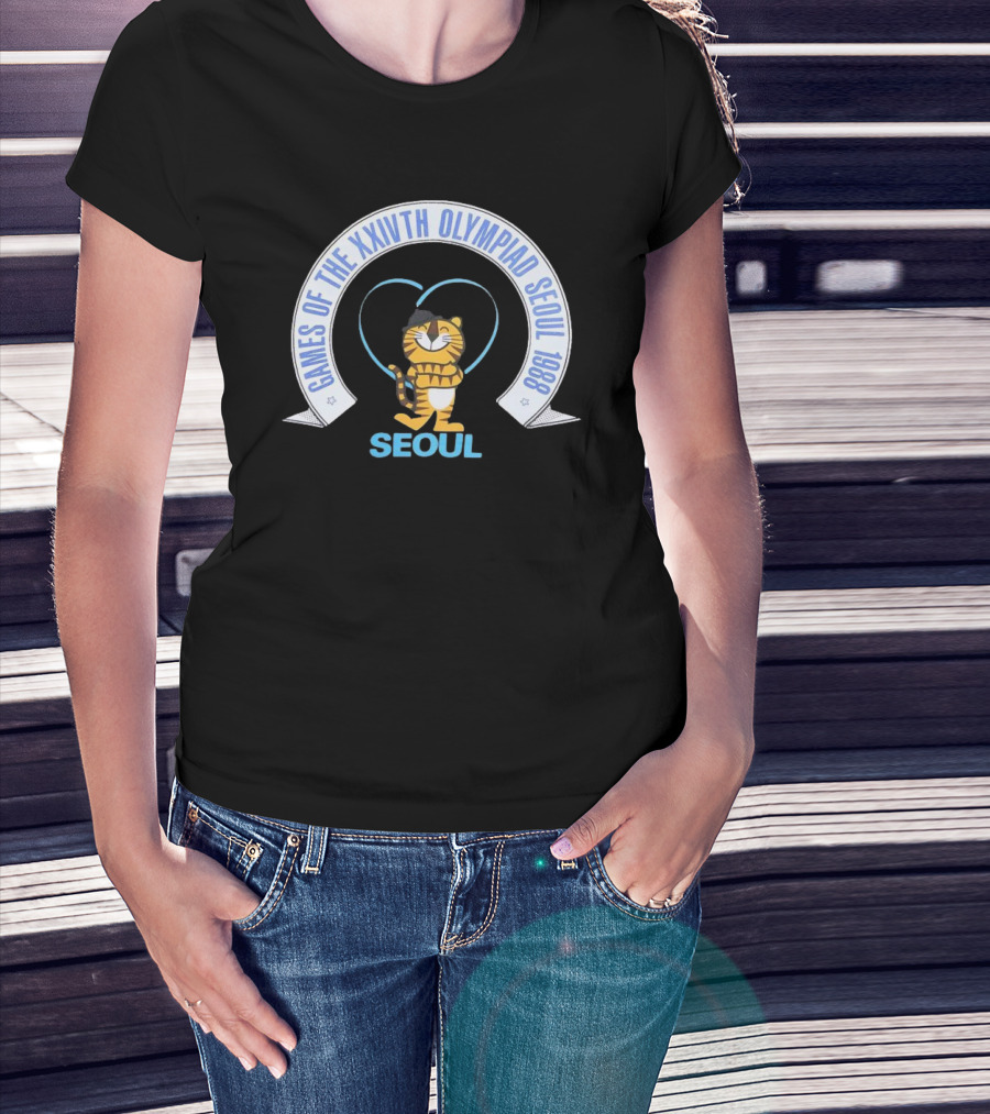 Games Of The XXIVTH Olympiad Seoul 1988 Tiger Mascot T-Shirt