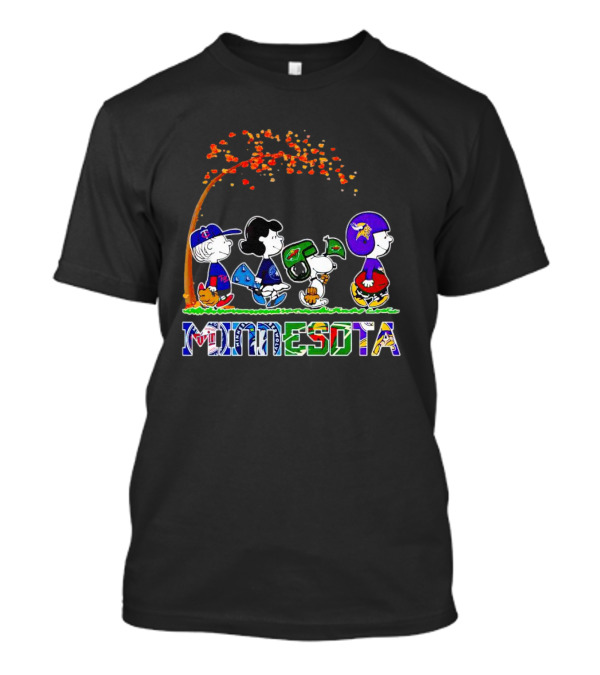 Peanuts Characters Minnesota Twins Vikings Wild Timberwolves Fall T-Shirt
