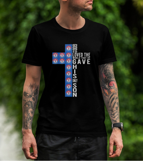 Rangers God So Loved The World Cross Design With Team T-Shirt