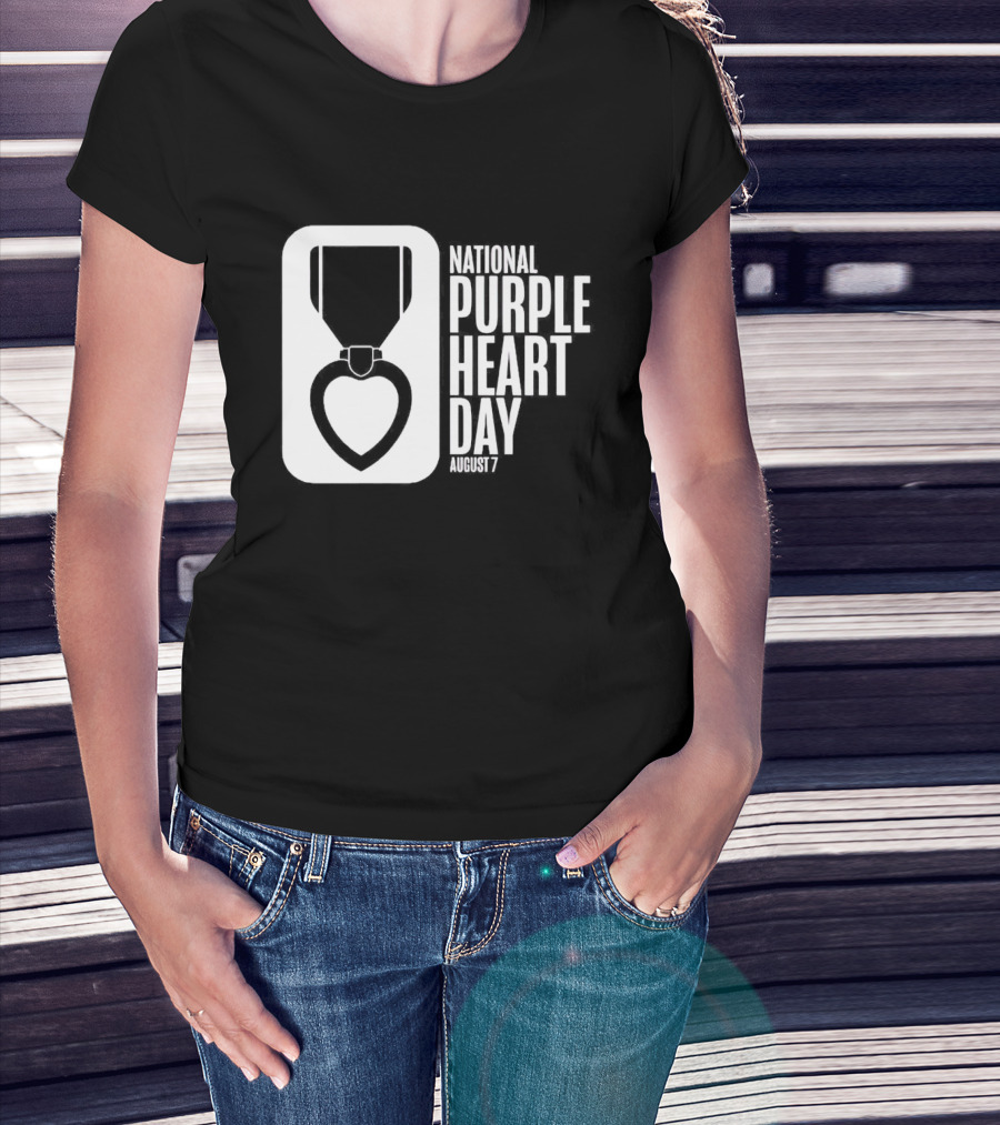 National Purple Heart Day August 7 Iconic Medal T-Shirt