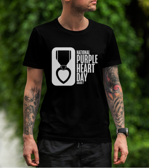 National Purple Heart Day August 7 Iconic Medal T-Shirt