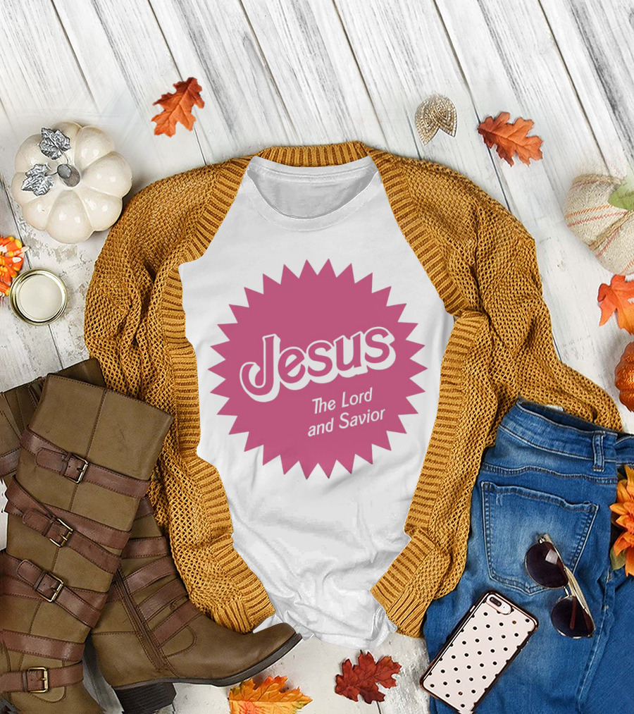Jesus The Lord and Savior Barbie Style Pink Burst T-Shirt