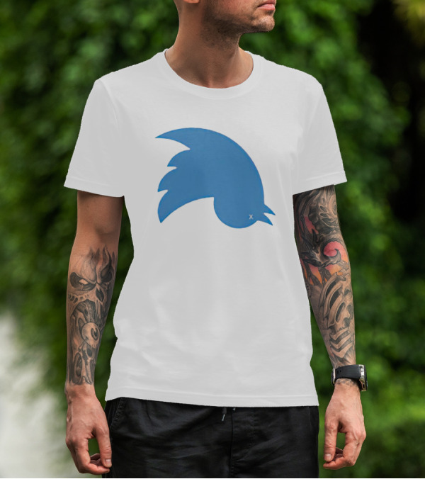 Twitter Logo Upside Down Bird With X Eye T-Shirt