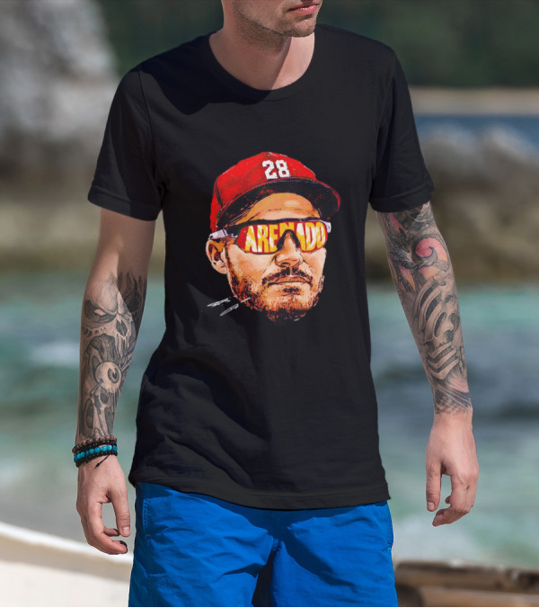 Nolan Arenado St. Louis Cardinals Number 28 Sunglasses Signature T-Shirt