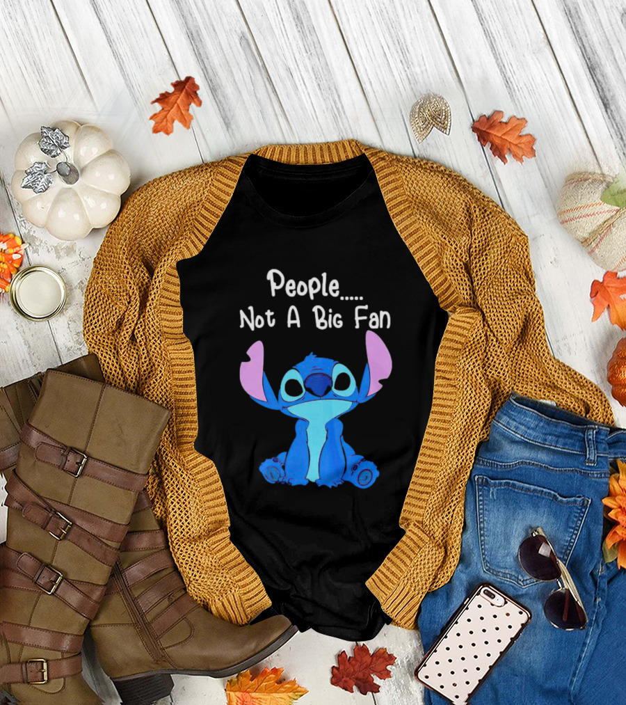 Stitch People Not A Big Fan Lilo and Stitch Character Humor T-Shirt