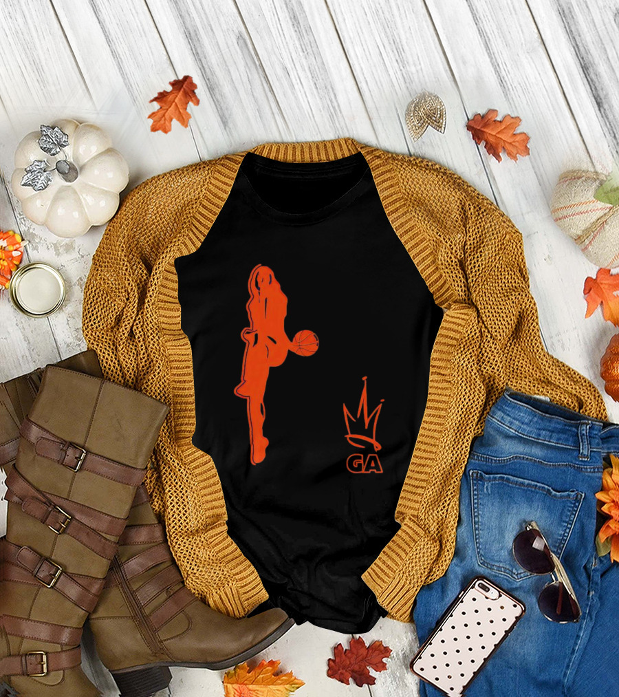 Georgia Amoore GA Basketball Silhouette with Crown T-Shirt