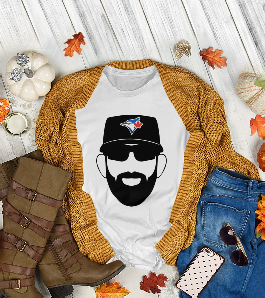 Toronto Blue Jays Jose Bautista Honda Level of Excellent Blue Jay Logo Hat and Beard T-Shirt