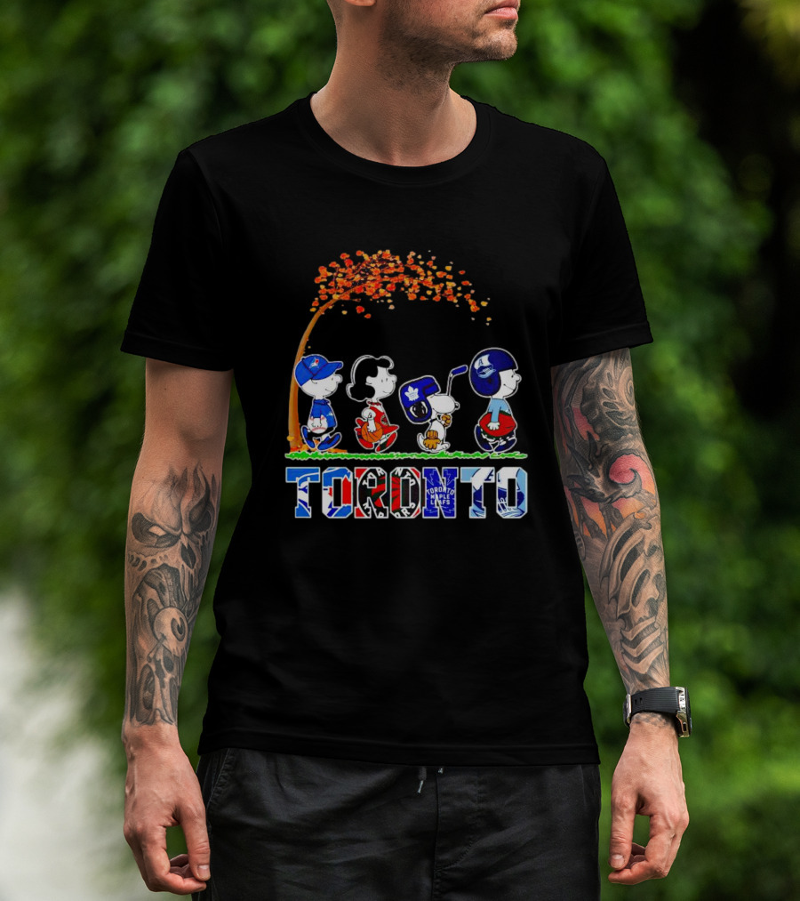 Toronto Sports Teams Autumn Peanuts Characters T-Shirt