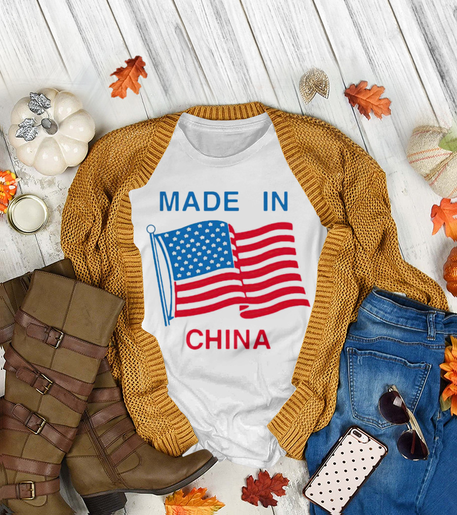 MADE IN CHINA American Flag T-Shirt